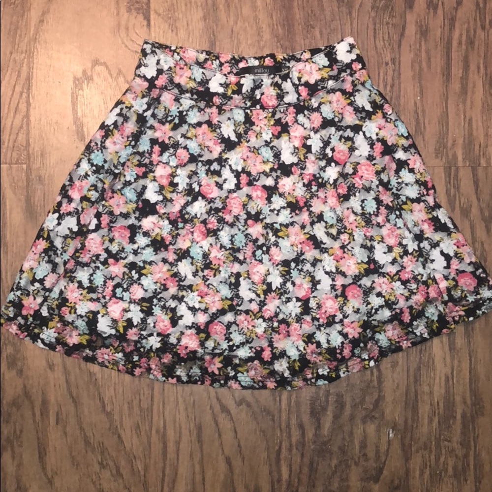 LF RARE Floral Lace Skater Skirt